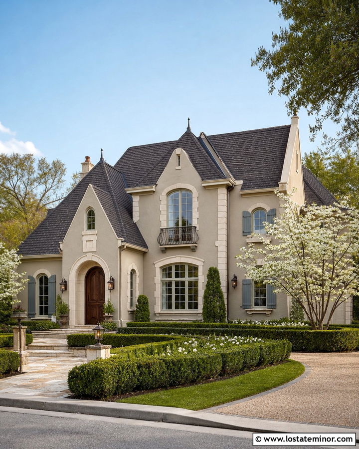 Pashmina Greige House With Ivory Trim - 30 Greige House Design With Trim Ideas