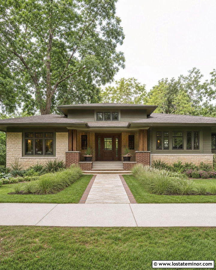 Prairie Stone House With Brick Porch Columns - 30 Stone House Design With Porch Columns Ideas