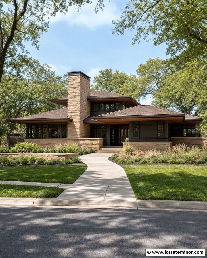Prairie Stone House With Wide Chimney - 30 Stone House Design With Chimney Ideas