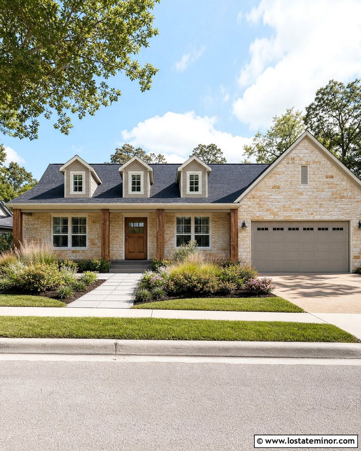 Ranch Stone House With Added Dormers - 30 Stone House Design With Dormers Ideas