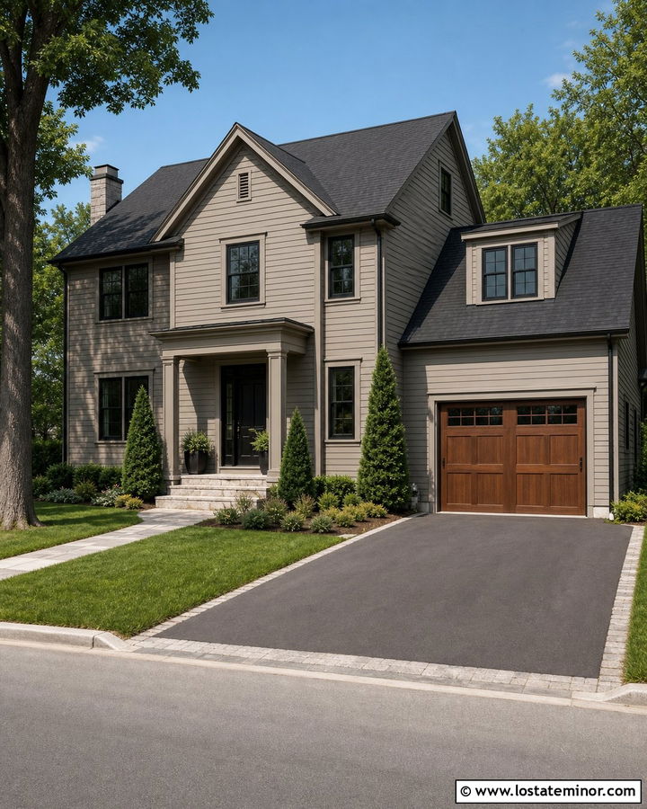 Requisite Gray Greige House With Matching Trim - 30 Greige House Design With Trim Ideas