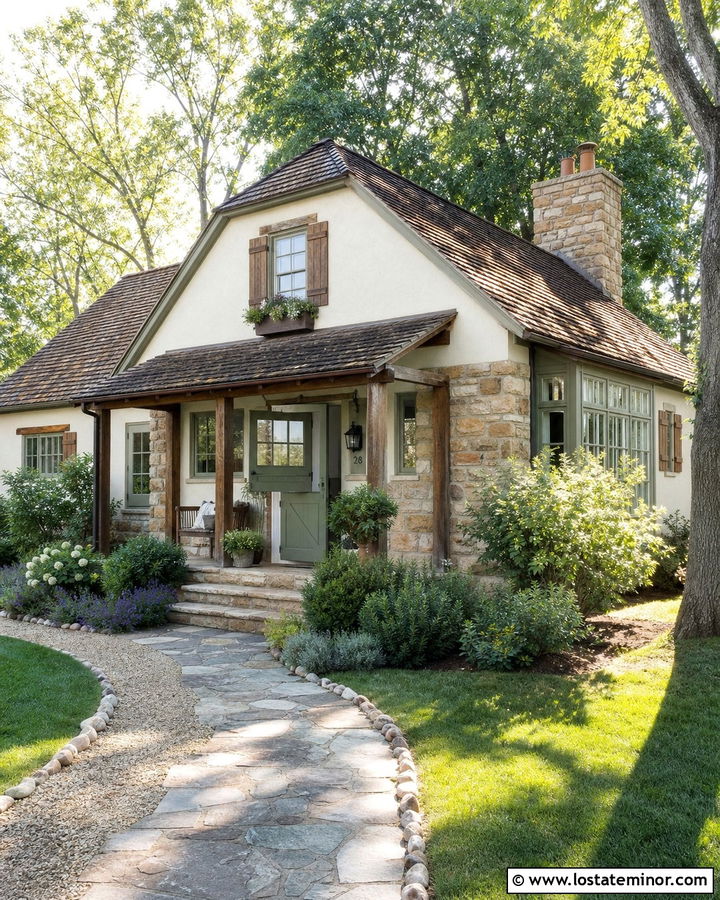 Rustic Stone House With Dutch Front Door - 30 Stone House Design With Front Door Ideas