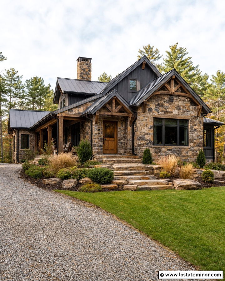 Rustic Stone House With Oak Dutch Door - 30 Stone House Design With Dutch Door Ideas