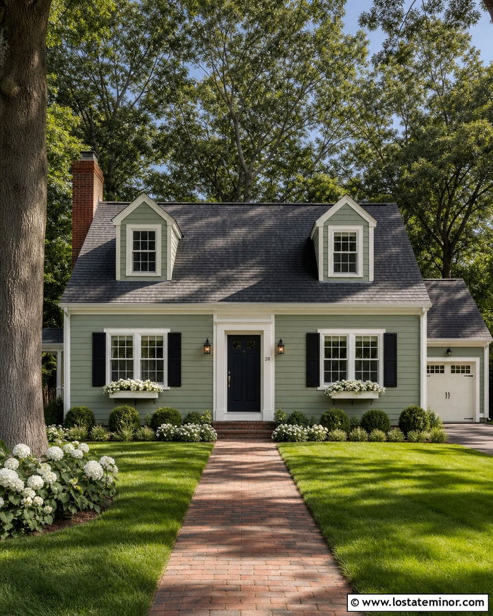 Sage Green Cape Cod Siding With Dormers - 30 Sage Green House Design With Siding Ideas