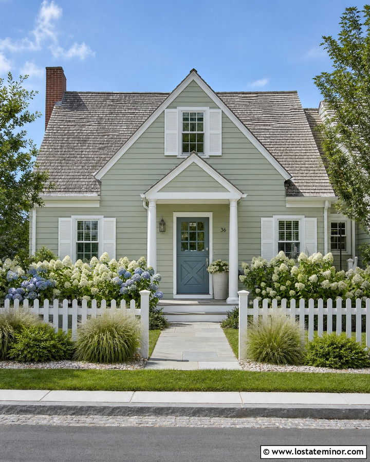 Sage Green Cape Cod With Blue Dutch Door - 30 Sage Green House Design With Dutch Door Ideas