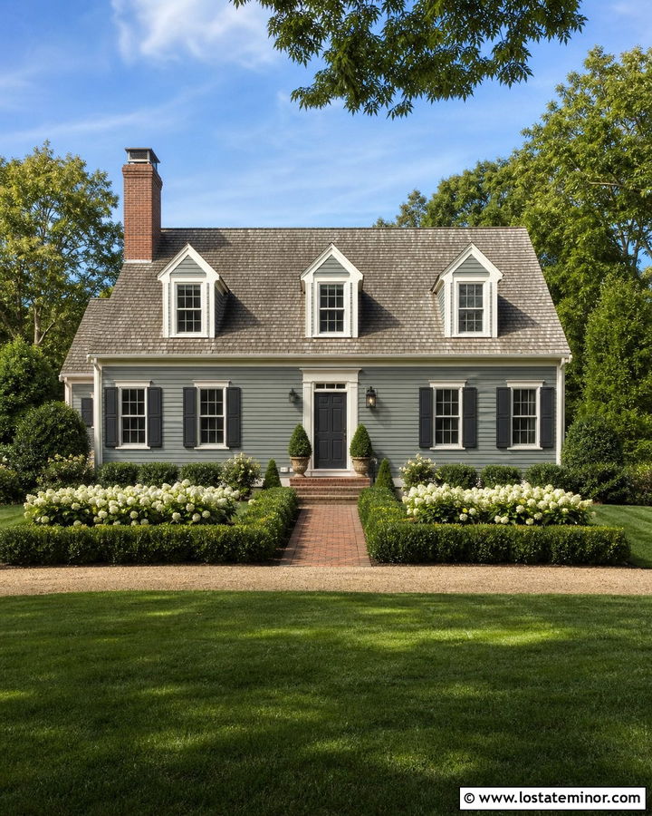Sage Green Cape Cod With Brick Chimney - 30 Sage Green House Design With Brick Accents Ideas