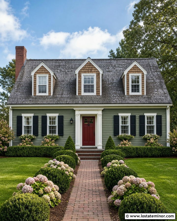 Sage Green Cape Cod With Cedar Shake Dormers - 30 Sage Green House Design With Cedar Shake Ideas