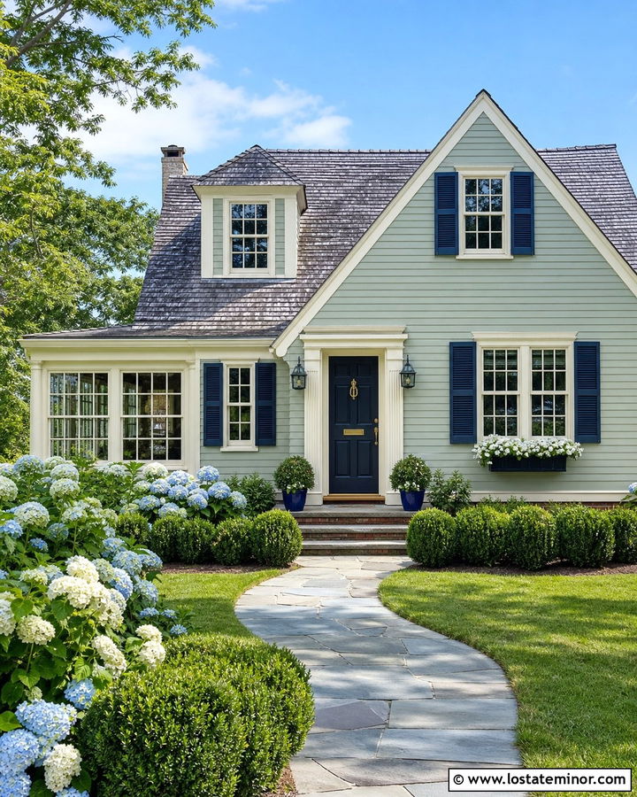 Sage Green Cape Cod With Side Sunroom - 30 Sage Green House Design With Sunroom Ideas