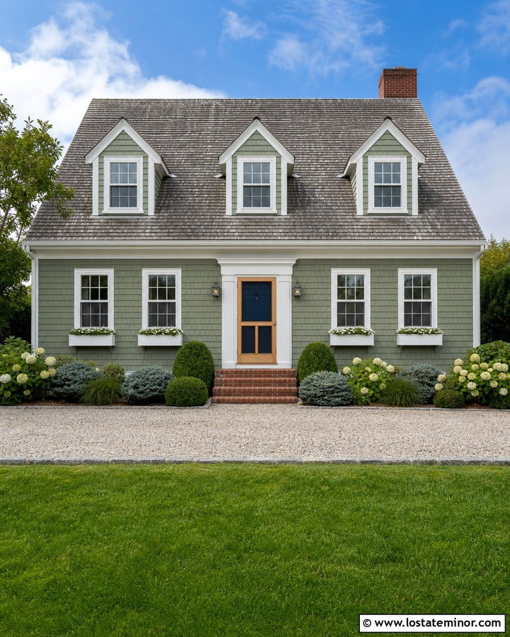 Sage Green Cape Cod With Wood Screen Door - 30 Sage Green House Design With Screen Door Ideas