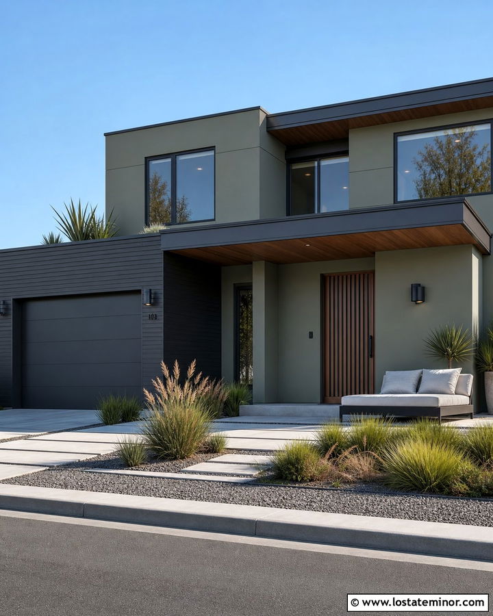 Sage Green Contemporary House With Minimal Daybed - 30 Sage Green House Design With Daybed Ideas