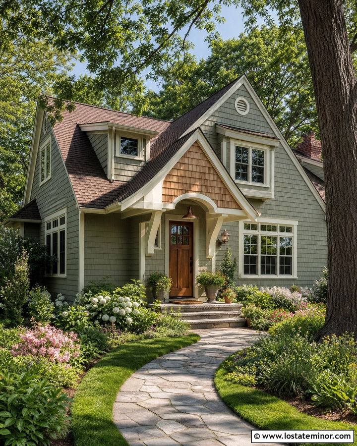 Sage Green Cottage With Full Cedar Shake Siding - 30 Sage Green House Design With Cedar Shake Ideas