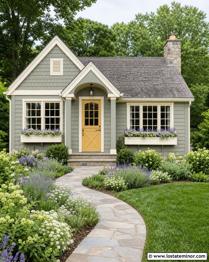 Sage Green Cottage With Yellow Dutch Door - 30 Sage Green House Design With Dutch Door Ideas