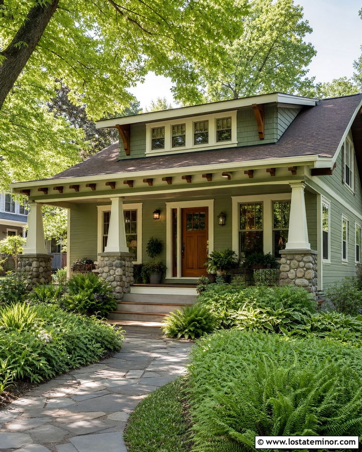 Sage Green Craftsman With Shed Dormer - 30 Sage Green House Design With Dormers Ideas