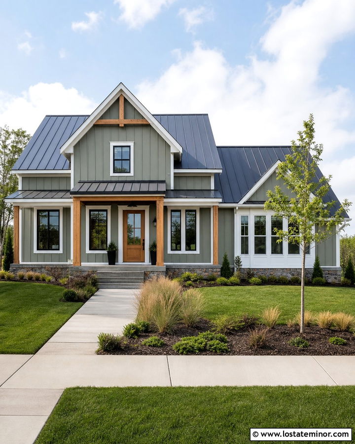 Sage Green Farmhouse With White Sunroom - 30 Sage Green House Design With Sunroom Ideas