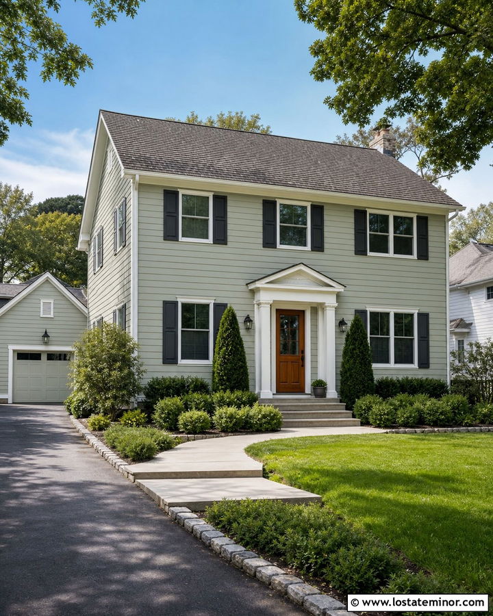 Sage Green House With A Gray Roof - 30 Sage Green House Design With Accents Ideas