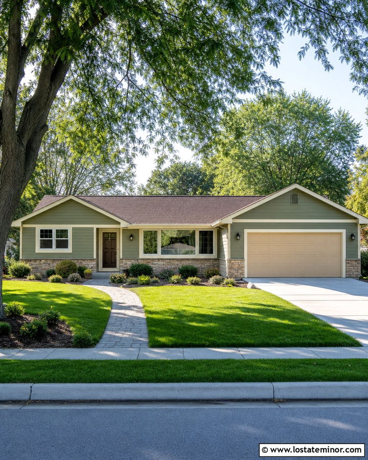 Sage Green House With Beige Storm Door - 30 Sage Green House Design With Storm Door Ideas