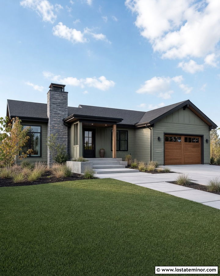 Sage Green House With Black Chimney Cap - 30 Sage Green House Design With Chimney Ideas