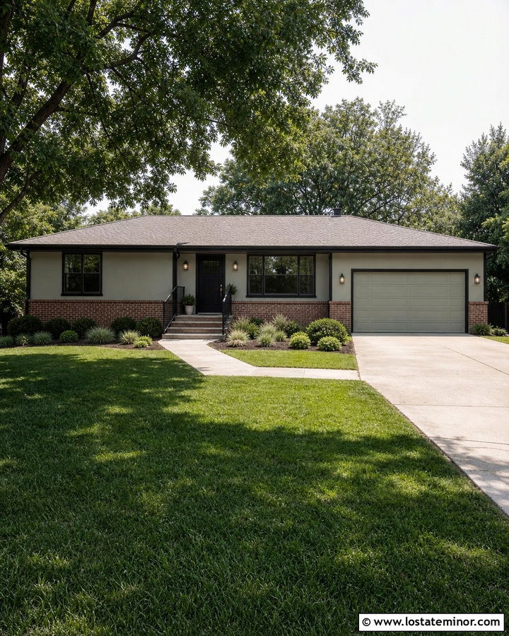 Sage Green House With Black Trim And Brick Skirting - 30 Sage Green House Design With Trim Ideas
