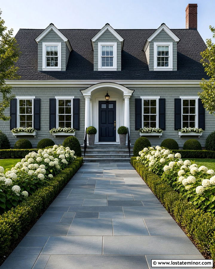 Sage Green House With Bluestone Walkway - 30 Sage Green House Design With Walkway Ideas