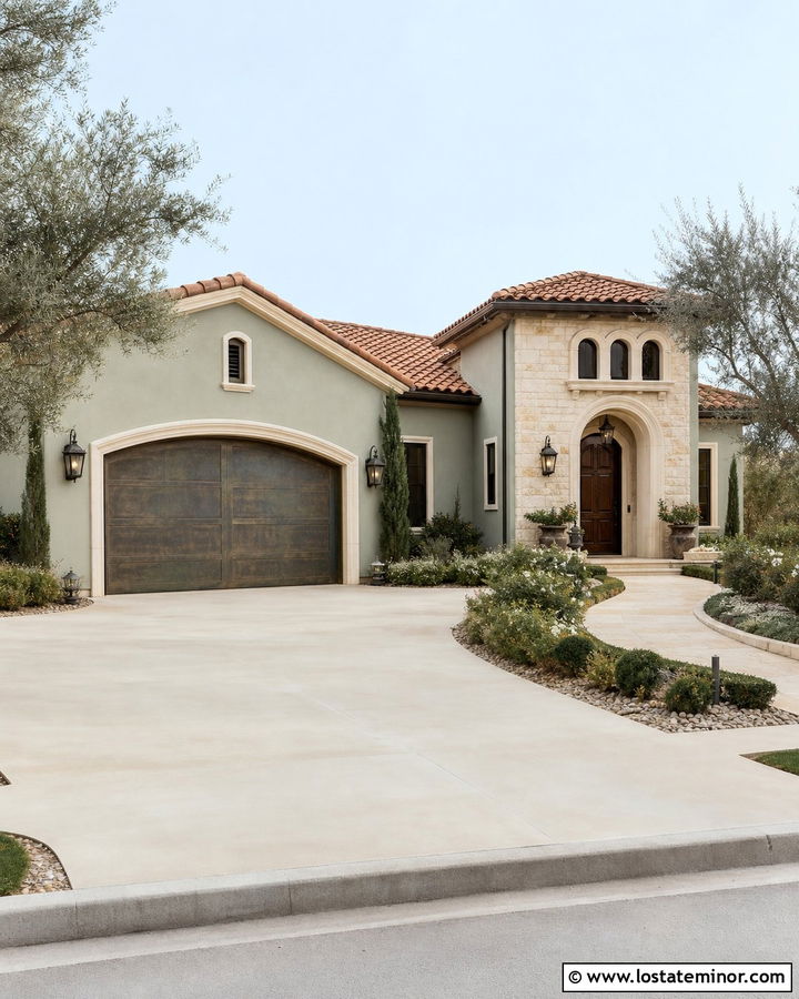 Sage Green House With Bronze Garage Door - 30 Sage Green House Design With Garage Door Ideas
