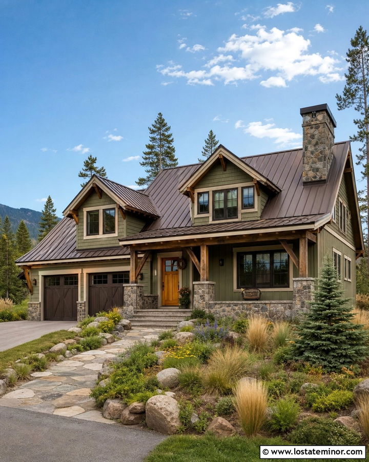 Sage Green House With Bronze Metal Roof - 30 Sage Green House Design With Roof Ideas