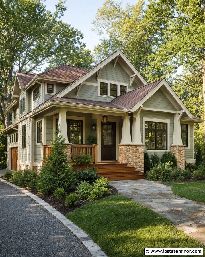 Sage Green House With Bronze Storm Door - 30 Sage Green House Design With Storm Door Ideas