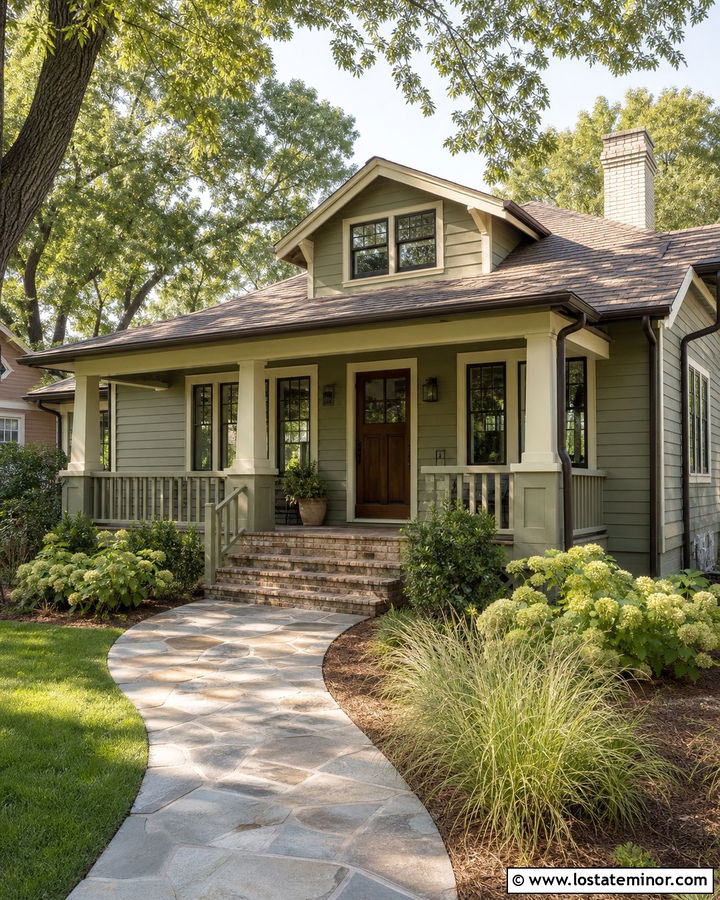 Sage Green House With Brown Shingle Roof - 30 Sage Green House Design With Roof Ideas