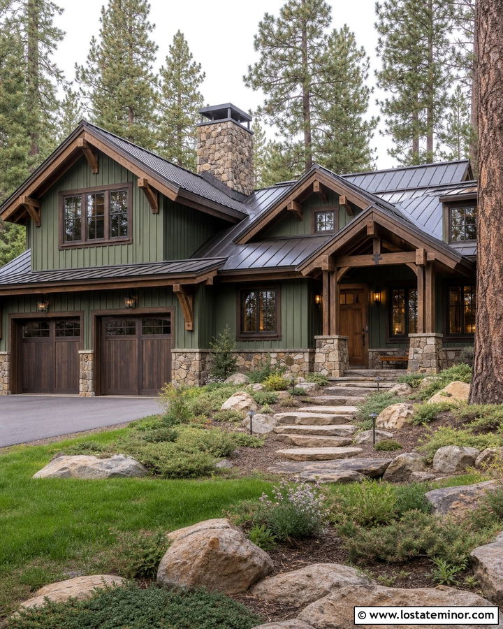 Sage Green House With Brown Window Frames - 30 Sage Green House Design With Window Frames Ideas