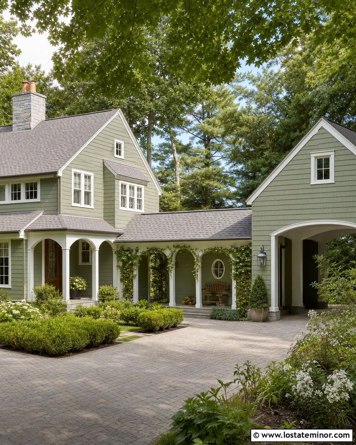 Sage Green House With Carport And Breezeway - 30 Sage Green House Design With Carport Ideas