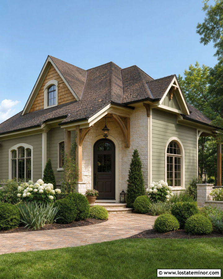 Sage Green House With Cedar Shake And Limestone - 30 Sage Green House Design With Cedar Shake Ideas