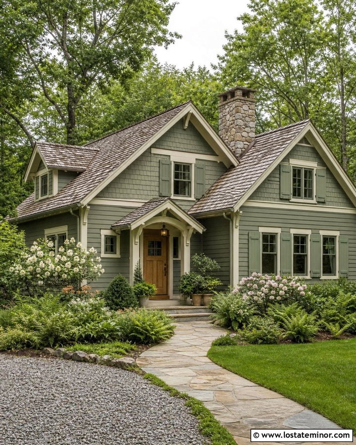 Sage Green House With Cedar Shake Roof - 30 Sage Green House Design With Roof Ideas