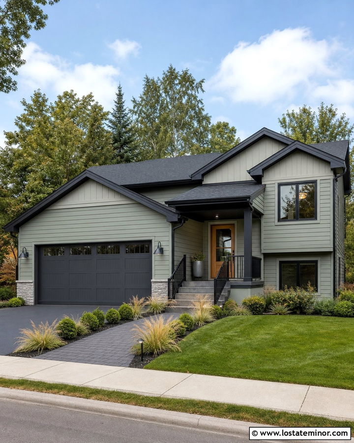 Sage Green House With Charcoal Accents - 30 Sage Green House Design With Accents Ideas