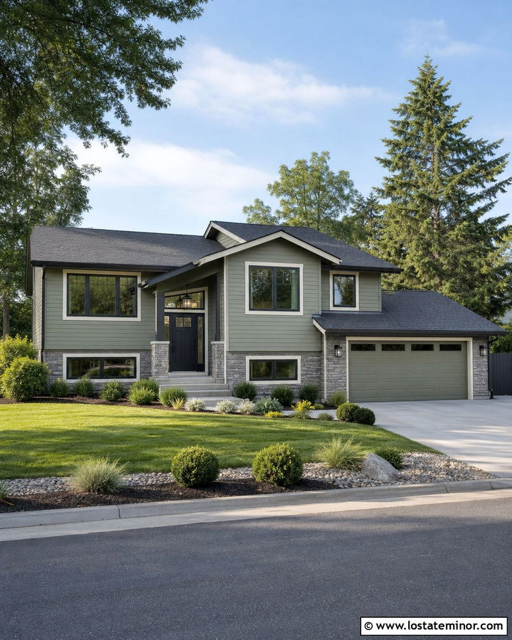 Sage Green House With Charcoal Front Door - 30 Sage Green House Design With Front Door Ideas