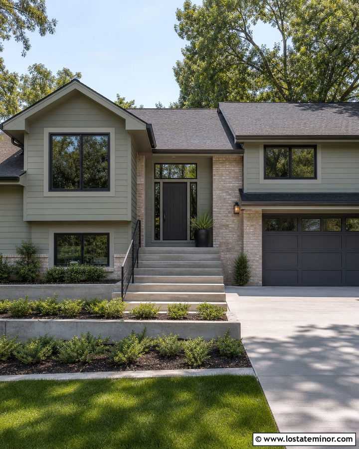 Sage Green House With Charcoal Front Door - 30 Sage Green House Design With Entry Door Ideas
