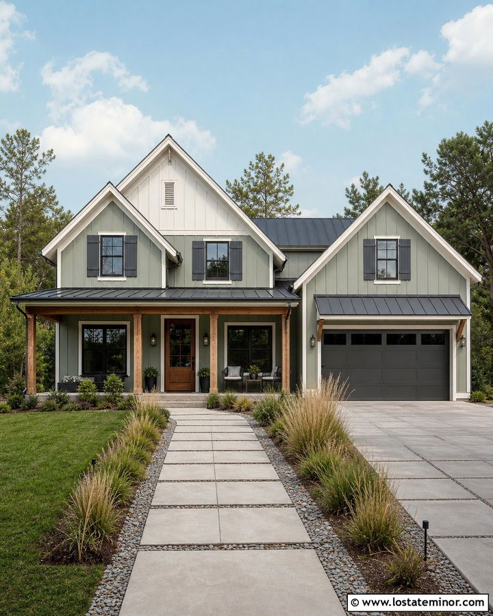 Sage Green House With Charcoal Shutters - 30 Sage Green House Design With Shutters Ideas