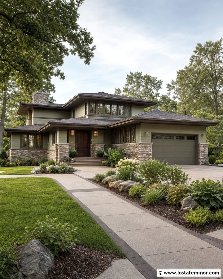 Sage Green House With Chocolate Brown Front Door - 30 Sage Green House Design With Front Door Ideas
