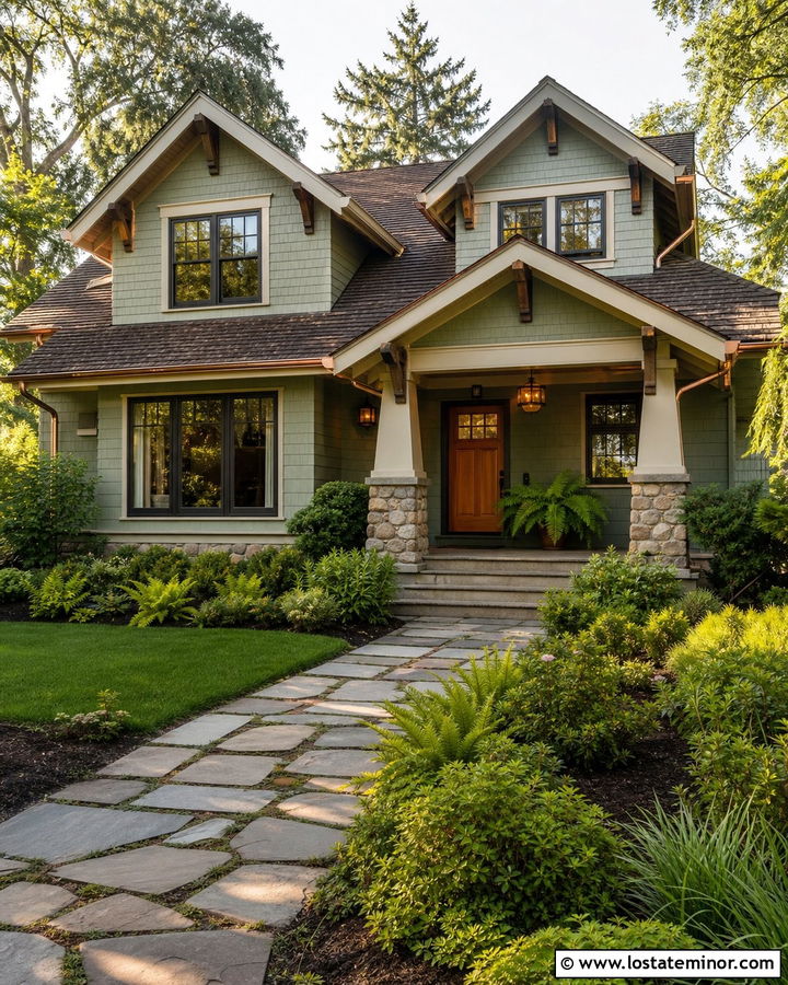 Sage Green House With Copper Front Door - 30 Sage Green House Design With Front Door Ideas