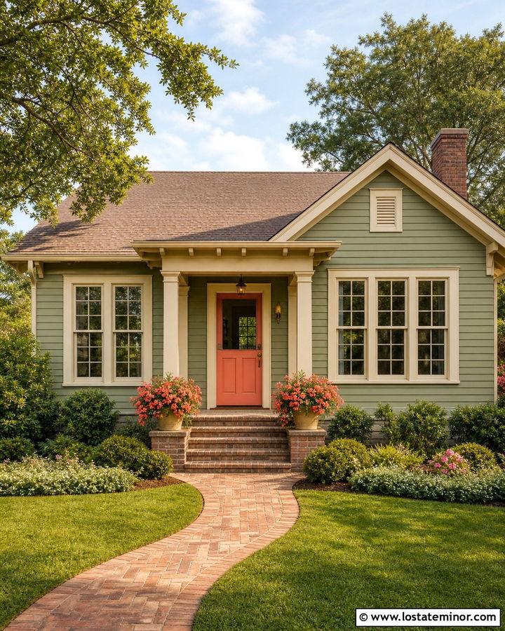 Sage Green House With Coral Dutch Door - 30 Sage Green House Design With Dutch Door Ideas