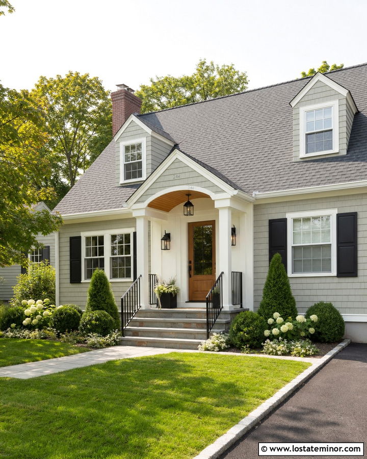 Sage Green House With Covered Entry Steps - 30 Sage Green House Design With Steps Ideas