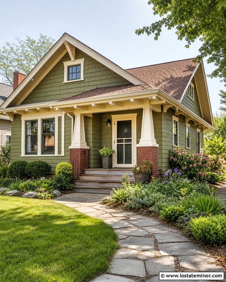 Sage Green House With Cream Storm Door - 30 Sage Green House Design With Storm Door Ideas
