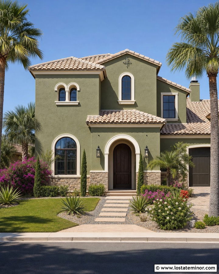 Sage Green House With Cream Tile Roof - 30 Sage Green House Design With Roof Ideas