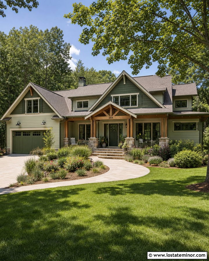 Sage Green House With Dark Green Gables - 30 Sage Green House Design With Gables Ideas