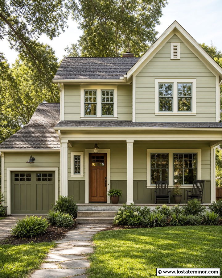 Sage Green House With Dark Green Wainscoting - 30 Sage Green House Design With Wainscoting Ideas