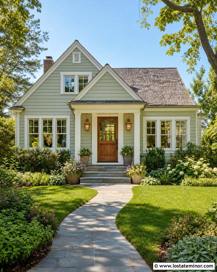 Sage Green House With Dutch Door And Copper Lights - 30 Sage Green House Design With Dutch Door Ideas