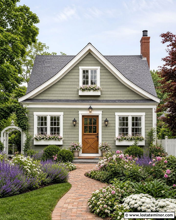 Sage Green House With Dutch Door And Window Boxes - 30 Sage Green House Design With Dutch Door Ideas