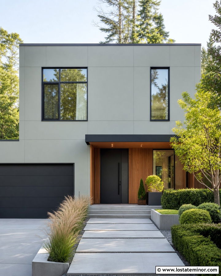 Sage Green House With Flat Roof Awning - 30 Sage Green House Design With Awning Ideas