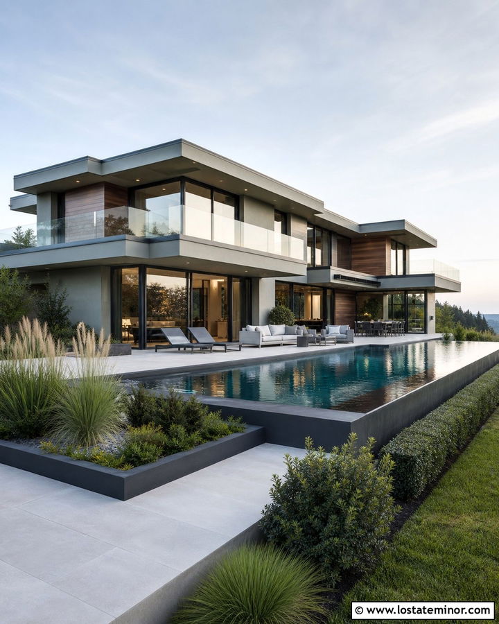 Sage Green House With Infinity Pool - 30 Sage Green House Design With Swimming Pool Ideas