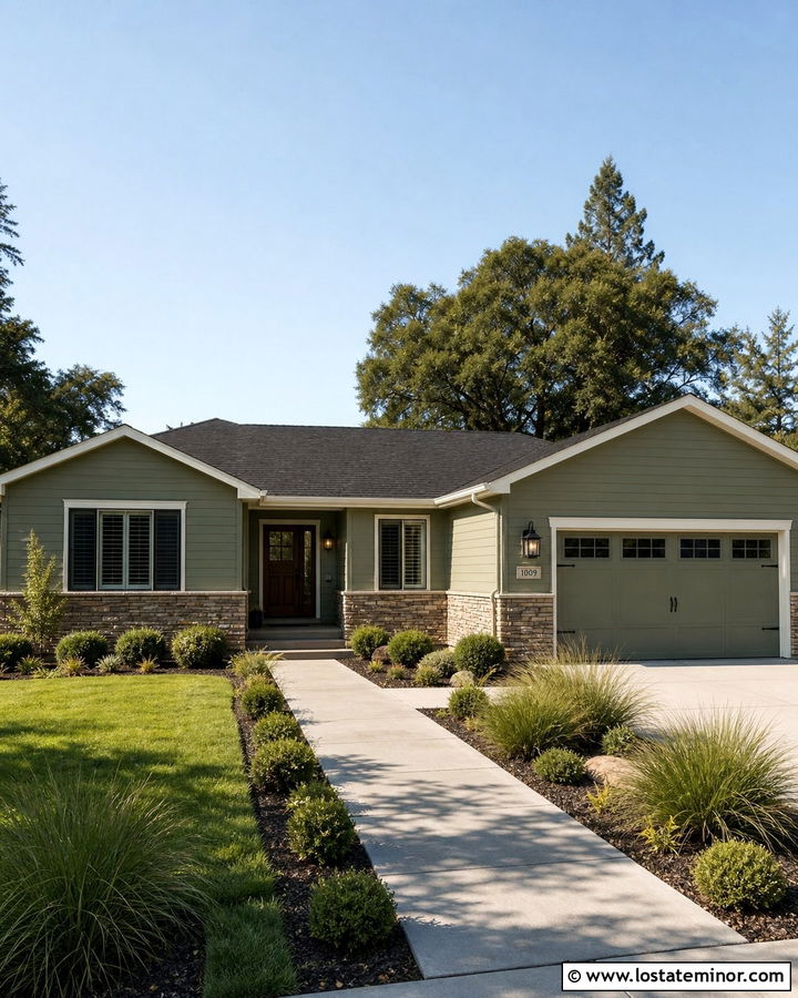 Sage Green House With Ledgestone Wainscoting - 30 Sage Green House Design With Wainscoting Ideas