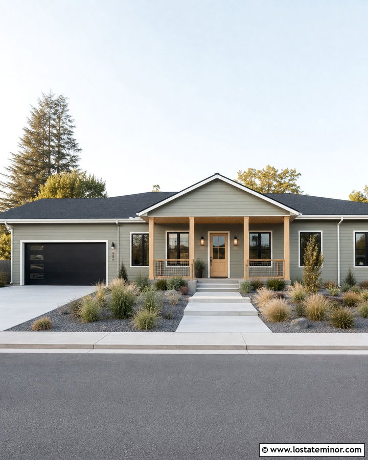 Sage Green House With Light Wood Porch Ceiling - 30 Sage Green House Design With Porch Ceiling Ideas