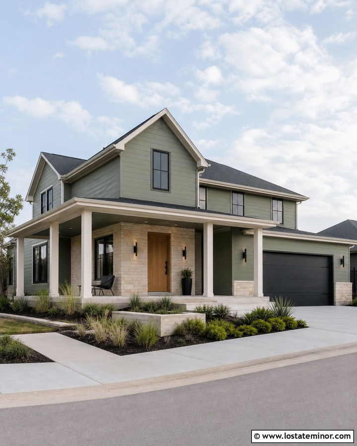 Sage Green House With Matching Porch Ceiling - 30 Sage Green House Design With Porch Ceiling Ideas
